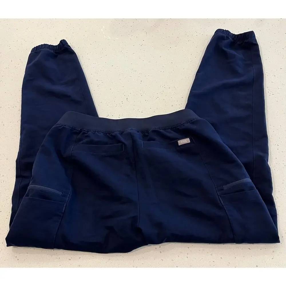 FIGS Double Utility Cargo Limited Ed Jogger Scrub Pants Navy Size Medium